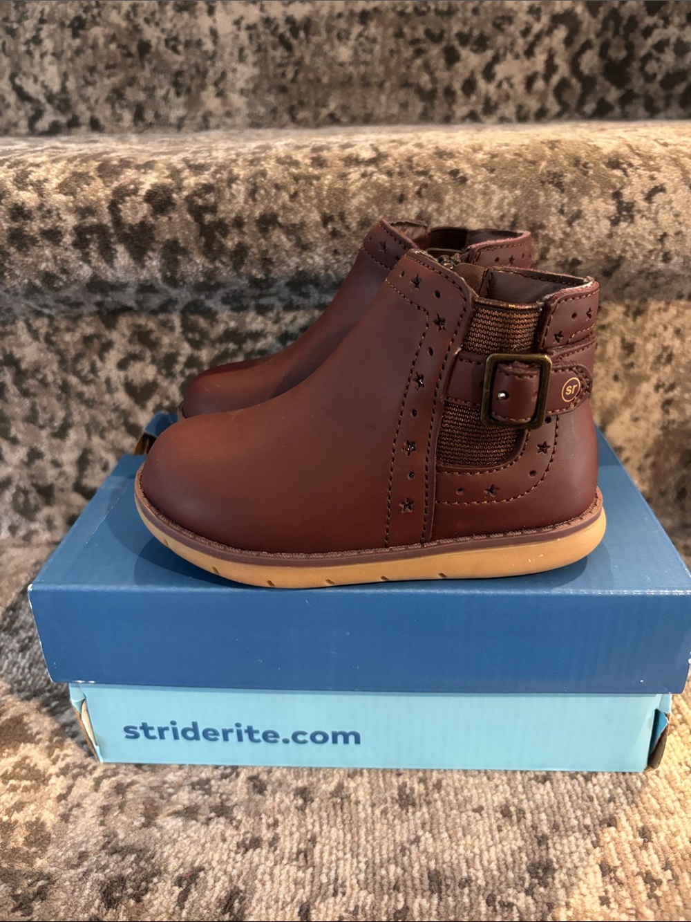 Stride Rite Brown Ankle Buckle Boots for Kids